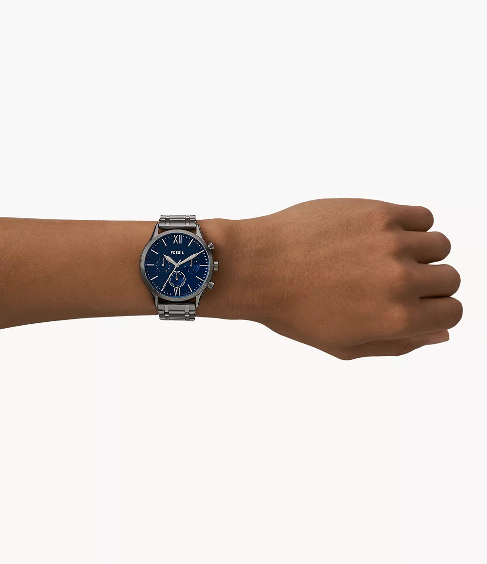 FOSSIL Fenmore Multifunción Acero Smoke Dial Azul