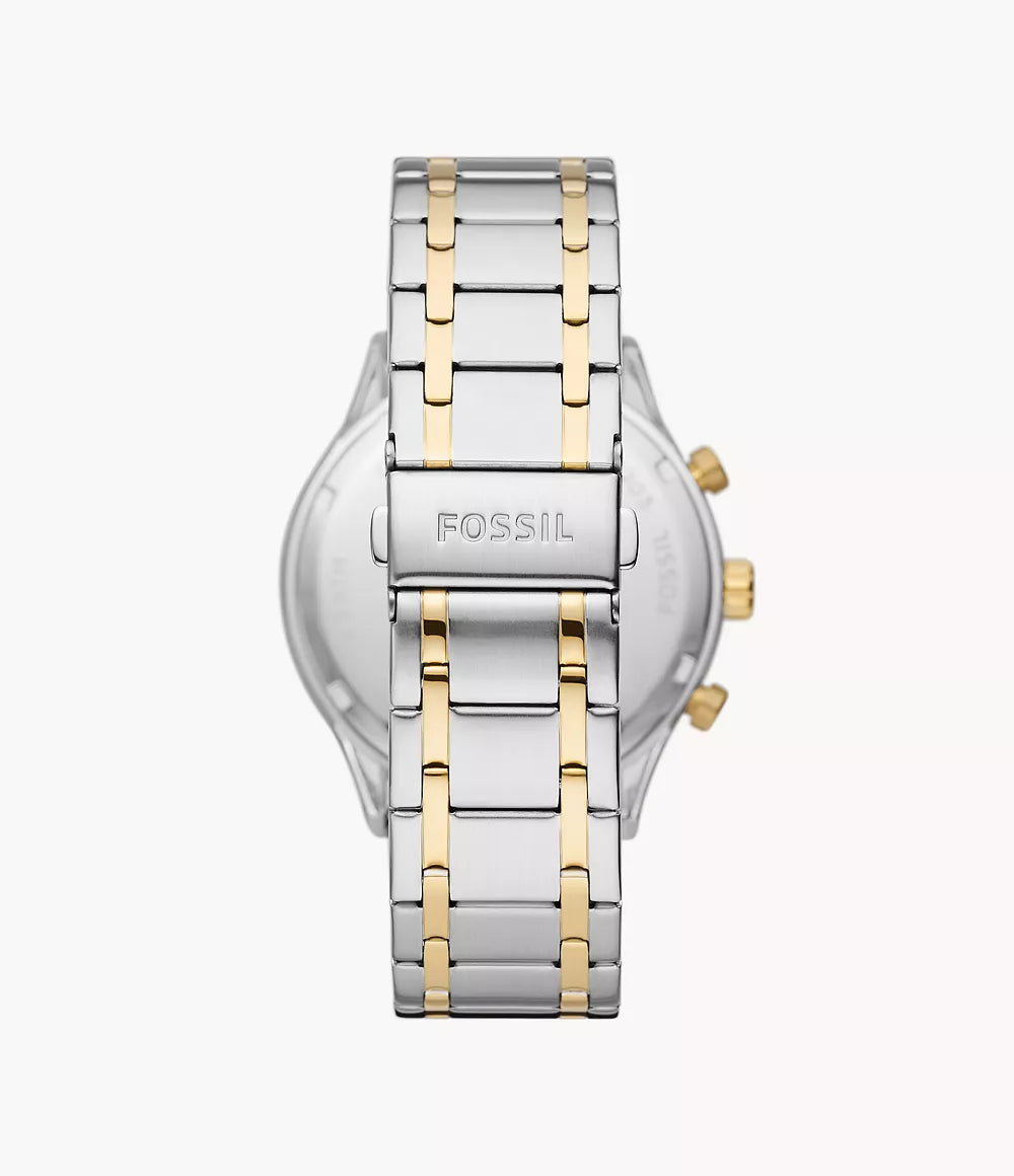 FOSSIL Fenmore Multifunción Acero Dos Tonos Dial Plateado