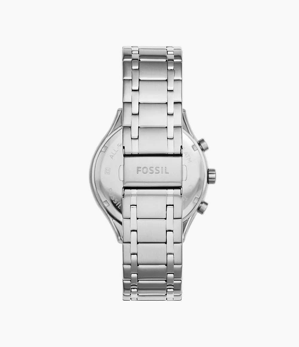 FOSSIL Fenmore Multifunción Acero Plateado Dial Azul