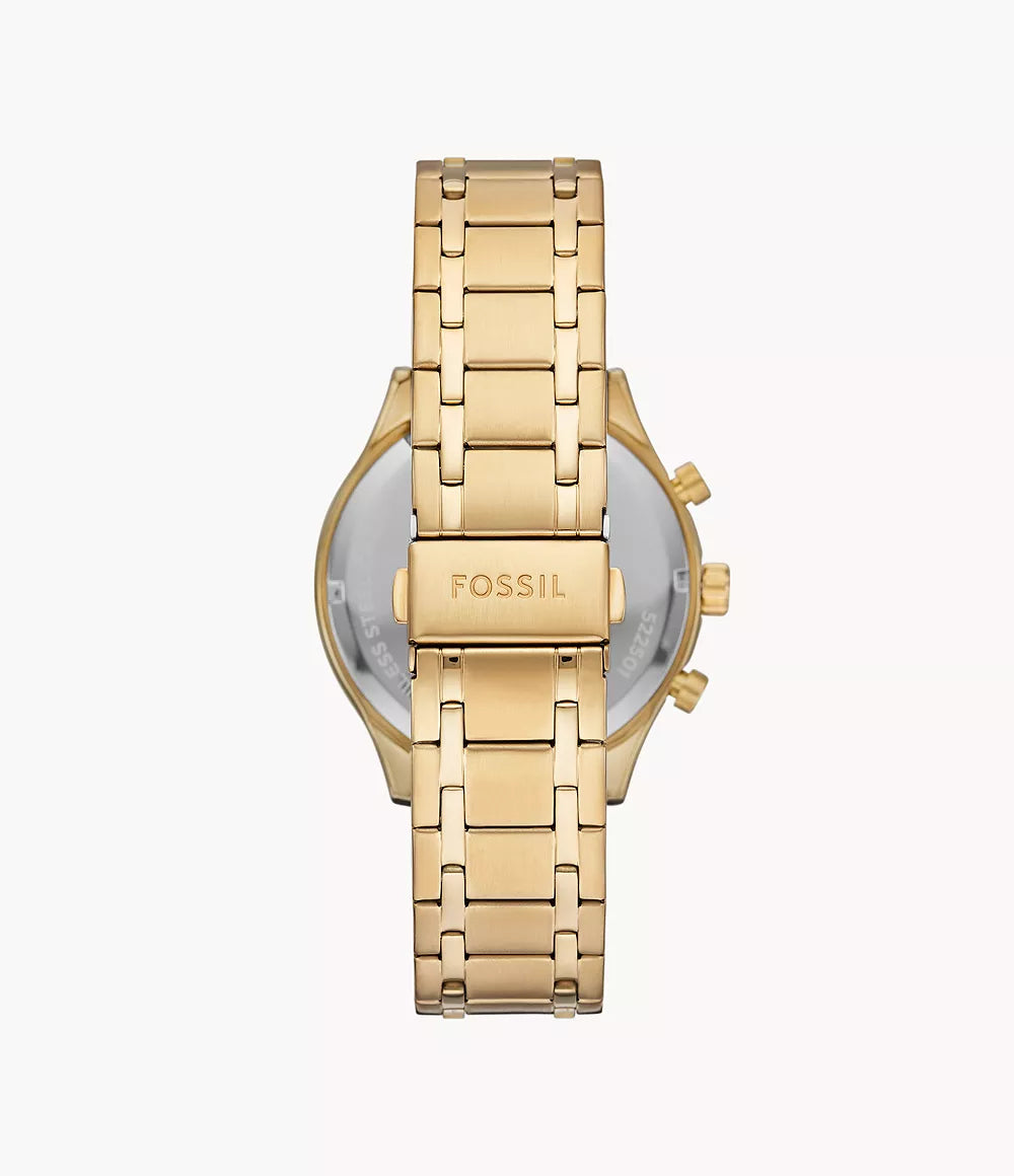 FOSSIL Fenmore Multifunción Acero Dorado Dial Plateado