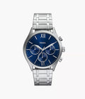FOSSIL Fenmore Multifunción Acero Plateado Dial Azul